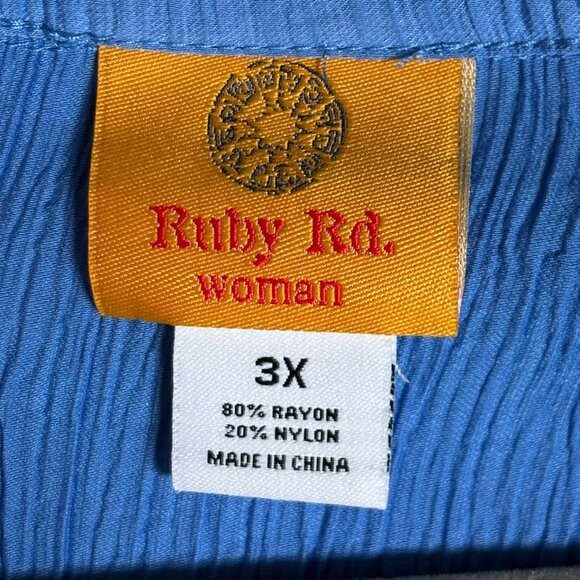 💙 Ruby Rd. Women Turquoise Tunic Boho Chic Meets Effortless Comfort - Picture 12 of 12